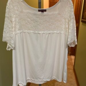 Jessica London White Lace plus top